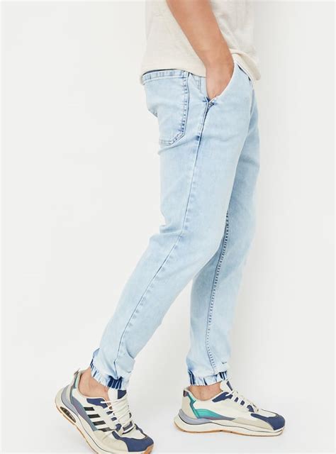 Buy Men Carrot Fit Denim Joggers Online at just Rs. 1499.0 ...