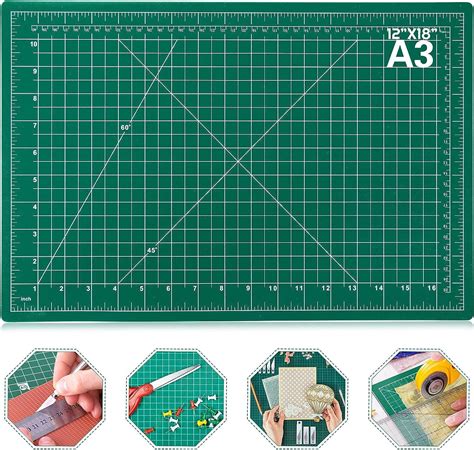VERAT A3 Self Healing Sewing Mat, 12inch x 18inch Rotary Cutting Mat ...