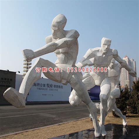 踢足球雕塑，不锈钢运动雕塑 (1)-宏通雕塑