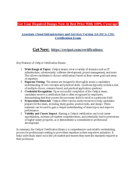 Associate Cloud Infrastructure and Services Version 3.0 (DCA-CIS ...