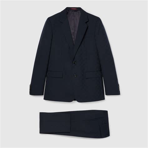GG wool jacquard suit in dark blue | GUCCI® CA