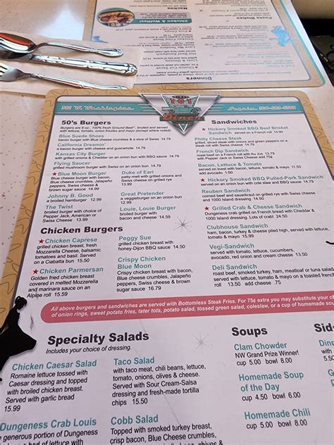 Menu at Hi-Way 101 Diner restaurant, Sequim, 392 W Washington St