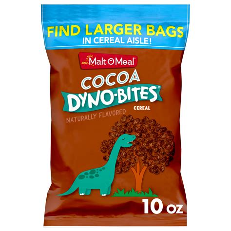 Malt-O-Meal Cocoa Dyno-Bites Breakfast Cereal, Bagged Cereal, 10 oz ...