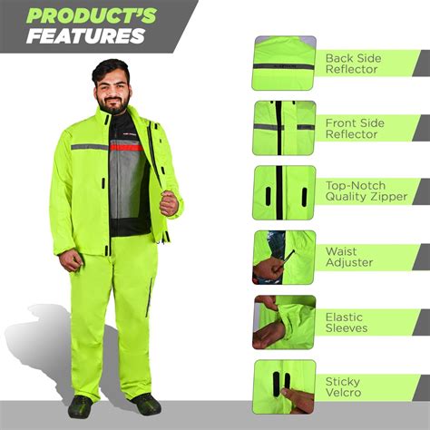 Allextreme Riding Jacket Rain Suit Cover with Pant PU Coated Polyester ...