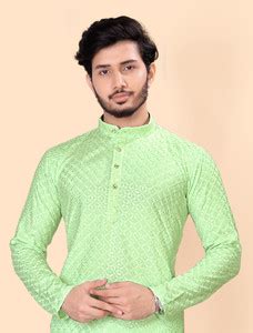 FABWAX Men Embroidered Straight Kurta - Buy FABWAX Men Embroidered ...