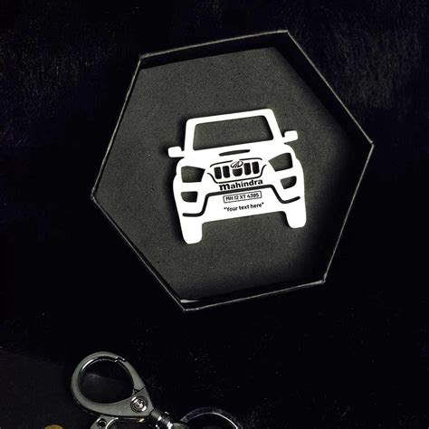 Mahindra Scorpio S11 Keychain Personalized name and number plate keychain