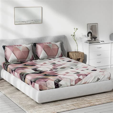 DDECOR - Accord 100% Cotton Double Bedsheet with 2 Pillow Covers, Red ...