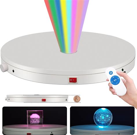 Amazon.com: Colored Lights Rotating Display Stand 21 Adjustable Color ...