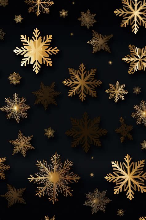 Download wallpaper snowflakes, background, gold, black, New Year ...