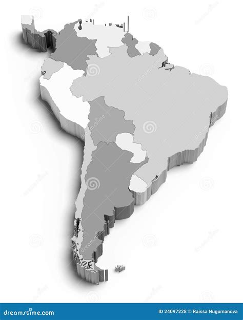Blind map of south america