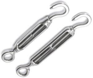Hiken M4- 2pcs Stainless Steel Turnbuckle HOOK To EYE Heavy Duty Wire ...