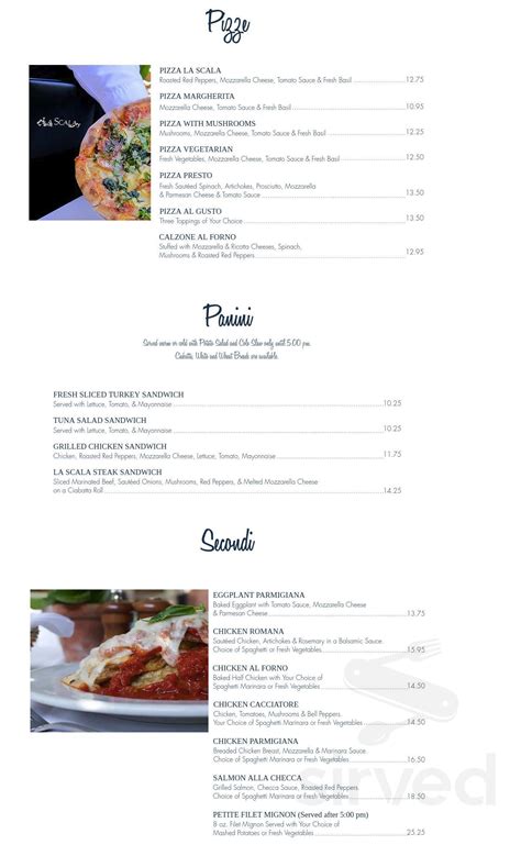 La Scala menus in Beverly Hills, California, United States