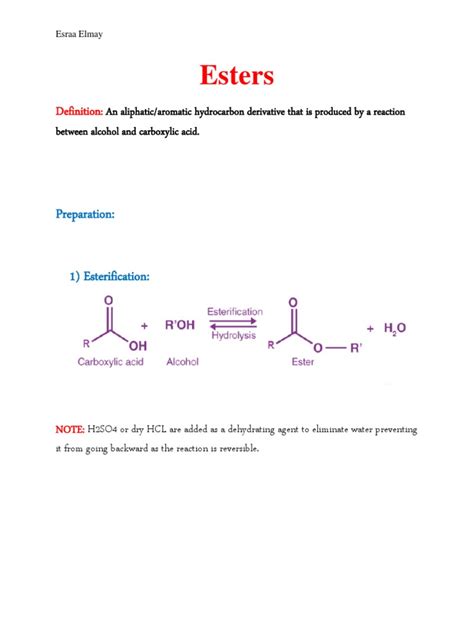Free Science Lessons Esters 的图像结果