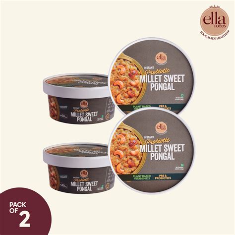 Ella Foods Probiotic Millet Sweet Pongal | Ready to Eat | 65g Each | S