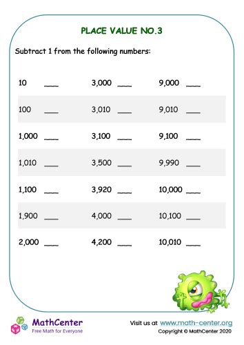 Place value (4 digits) – Worksheet No.3 | Worksheets | Math Center
