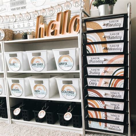 Boho Rainbow Classroom Decor: A Tour with Freebies!
