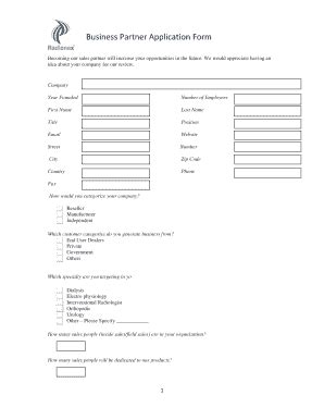 Business Partner Application Form - Fill Online, Printable, Fillable ...