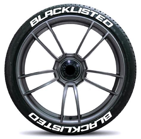 Blacklisted Car Tyre Stickers Kit for 15-20 Inch Wheels | Motorik Detailing