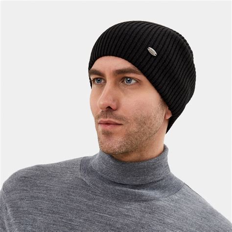 RF-A53111-black Шапка мужская,50%шерсть,50% акрил,р.57,черная ...