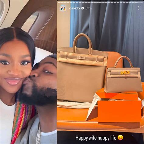 Davido Sparks Buzz with Lavish Hermes Gift for Wife Chioma Adeleke ...