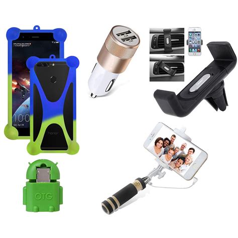 Casotec 5 in 1 Combo Offer Car Mount Holder/Mobile Cover/Selfie Stick ...