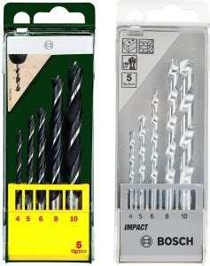 BOSCH 5pc Masonry bit set and 5pc Wood drill bit set Price in India ...