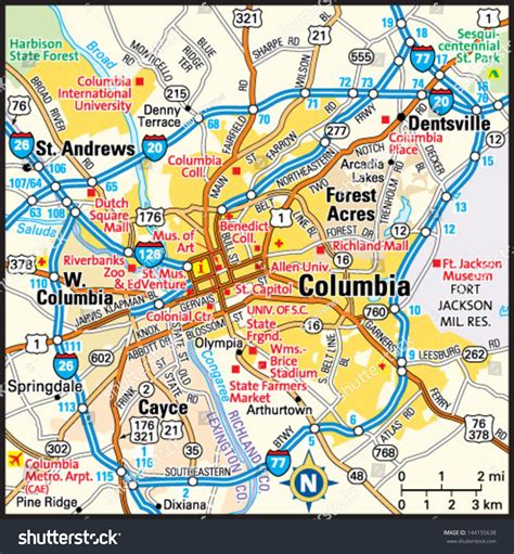 Columbia South Carolina Map Columbia Zip Code Wall Map