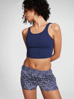 Buy Victoria's Secret Blue Tencel Boxy Shorts (XL) Online