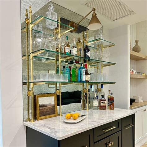 Counter to Wall - French Bistro | Glass bar shelves, Shelves, Ceiling ...