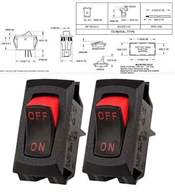 Carling Technologies Switch Rocker RA911-VB-B-1-V (PACK OF 2) OFF None ...