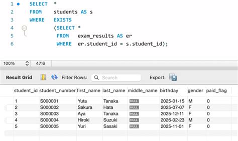 Image result for MySQL Exist Query