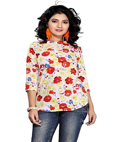 SAURYA LIFE STYLE Women top Ankle Length Crepe Pink : Amazon.in ...