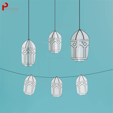 Buy 3D Lantern Coloring Papercraft, PRINTABLE Ramadan Crafts for Kids ...