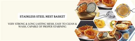 Buy Snowpearl Stainless Steel Nest Basket, Lachha Tokri, Chaat Tokri ...