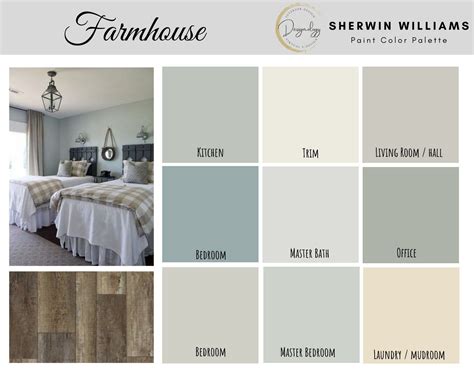 Farmhouse Paint Color Scheme Premade Paint Palette Sherwin | Etsy ...