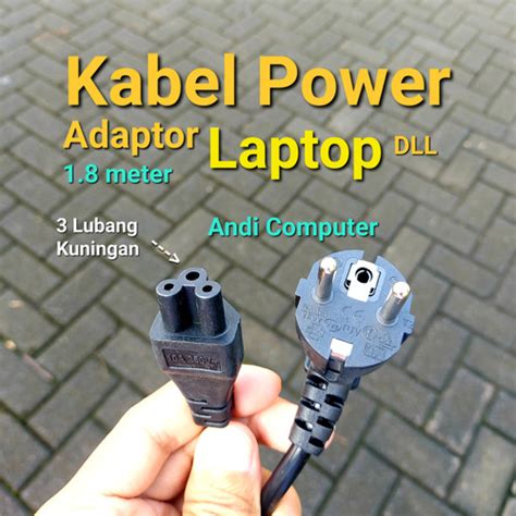 Jual Kabel Power Casan Charge Adaptor Adapter Laptop Lubang Lobang 3 ...