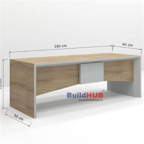 Modern White & Wooden Texture CEO Table with Curved Design - BuildHUB