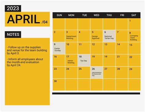 April 2023 Calendar Template With Holidays in PSD, Illustrator, Word ...