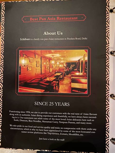 Menu at Ichiban Pandara Road, New Delhi