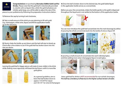 Buy Edible Genuine Gold Leaf for Drinks - by Barnabas Blattgold - 6 ...