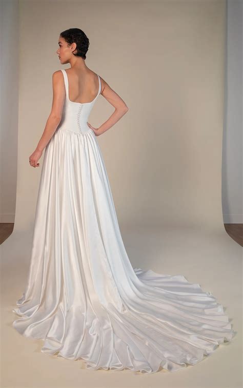Simple A-Line Wedding Dress with Square Neckline