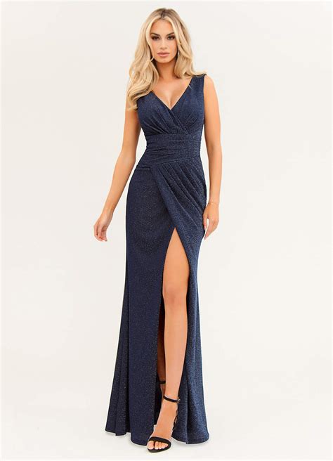 Navy Blue Dreaming About You Navy Blue Sparkly Maxi Dress Dresses | Azazie