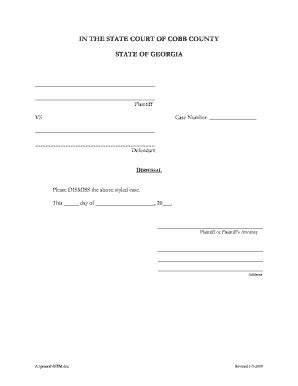 Georgia Dismissal Form - Blank Fillable Template | Fill Out, Print ...