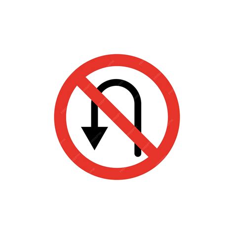 Premium Vector | No u turn road sign icon set Prohibition of Uturns on ...