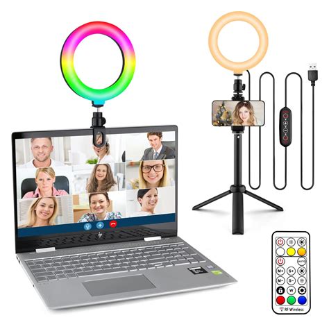 Buy RGB Ring Light for Computer Video Conference,6.3'' Dimmable Desktop ...