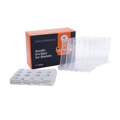 6 Pack Premium Clear Acrylic Shelf Dividers For Closet Organization ...