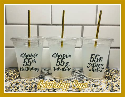 55th Birthday Cups 55th Birthday Decorations 55 and Fabulous 55th ...
