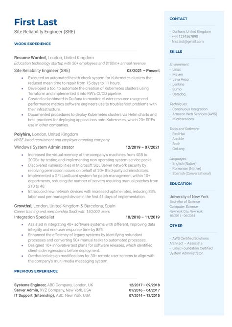 Image result for Reliability Engineer Resume Examples