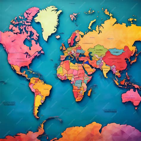 World Map with Colors 的图像结果