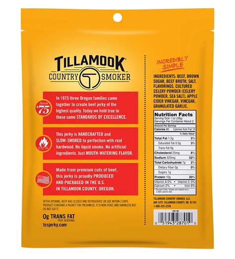 Tillamook Beef Jerky Calories